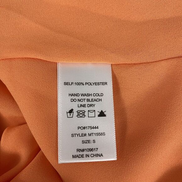 Shinestar Top Womens Small Orange Ruffle Fall Harvest Cold Shoulder Work Office - Picture 15 of 16